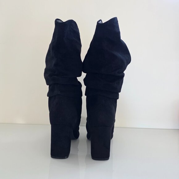 Marc Fisher Black Suede Slouch Boots Size 8M ๐ขโจ - Picture 9 of 16